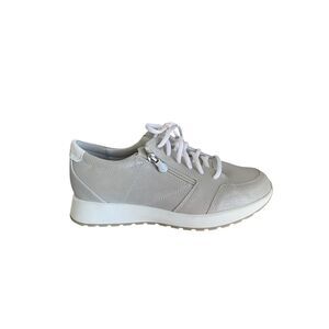 Munro Sutton Gray Silver Leather Sneaker Sz 9W
